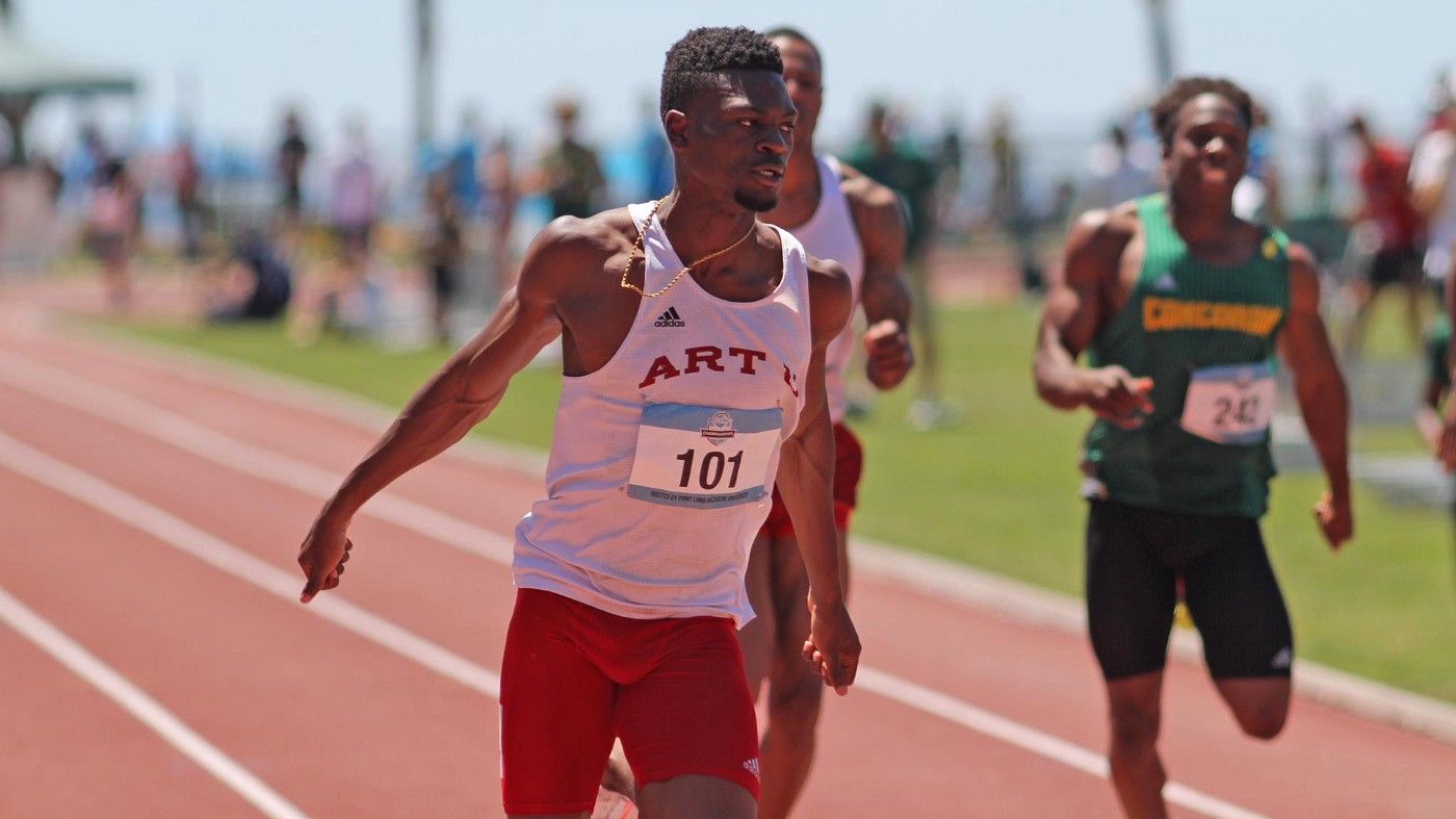 Men's college track and field athlete