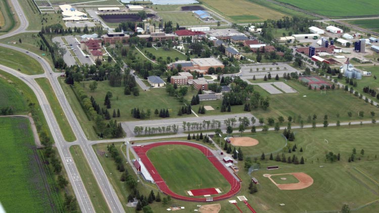 University of Minnesota, Crookston campus overhead view