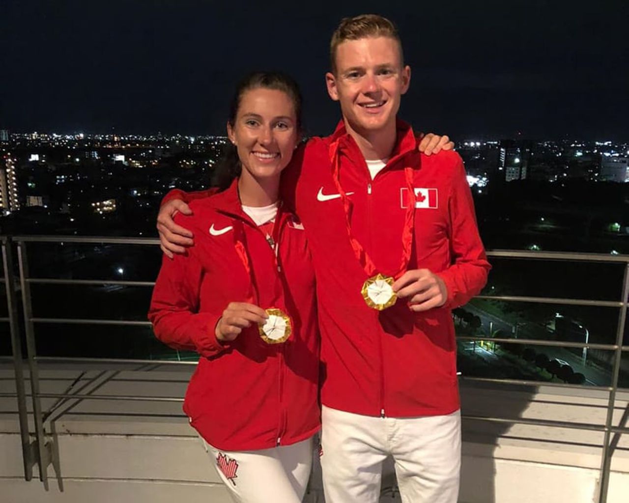 UBC Alumni Natalia Hawthrone and John Gay celebrate the Opening Ceremonies of the 2020 Olympic Games