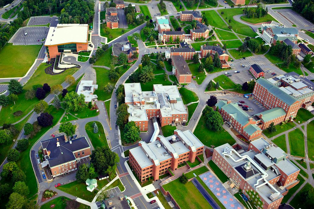 Aerial view of the campus at University of New Brunswick, Fredericton