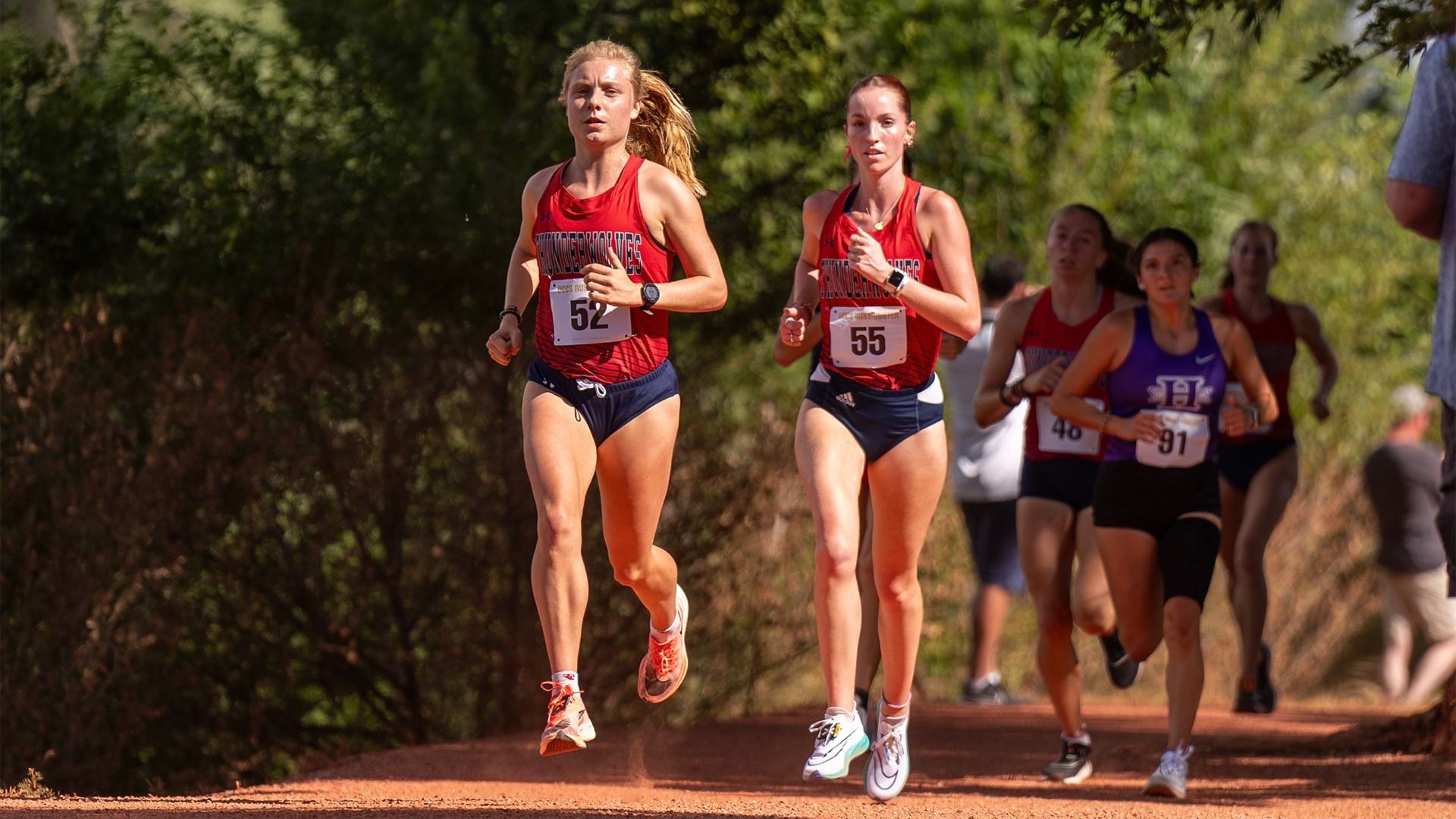 Sophie Kretschmer racing cross country for CSU Pueblo Thunderwolves at the UCCS meet.