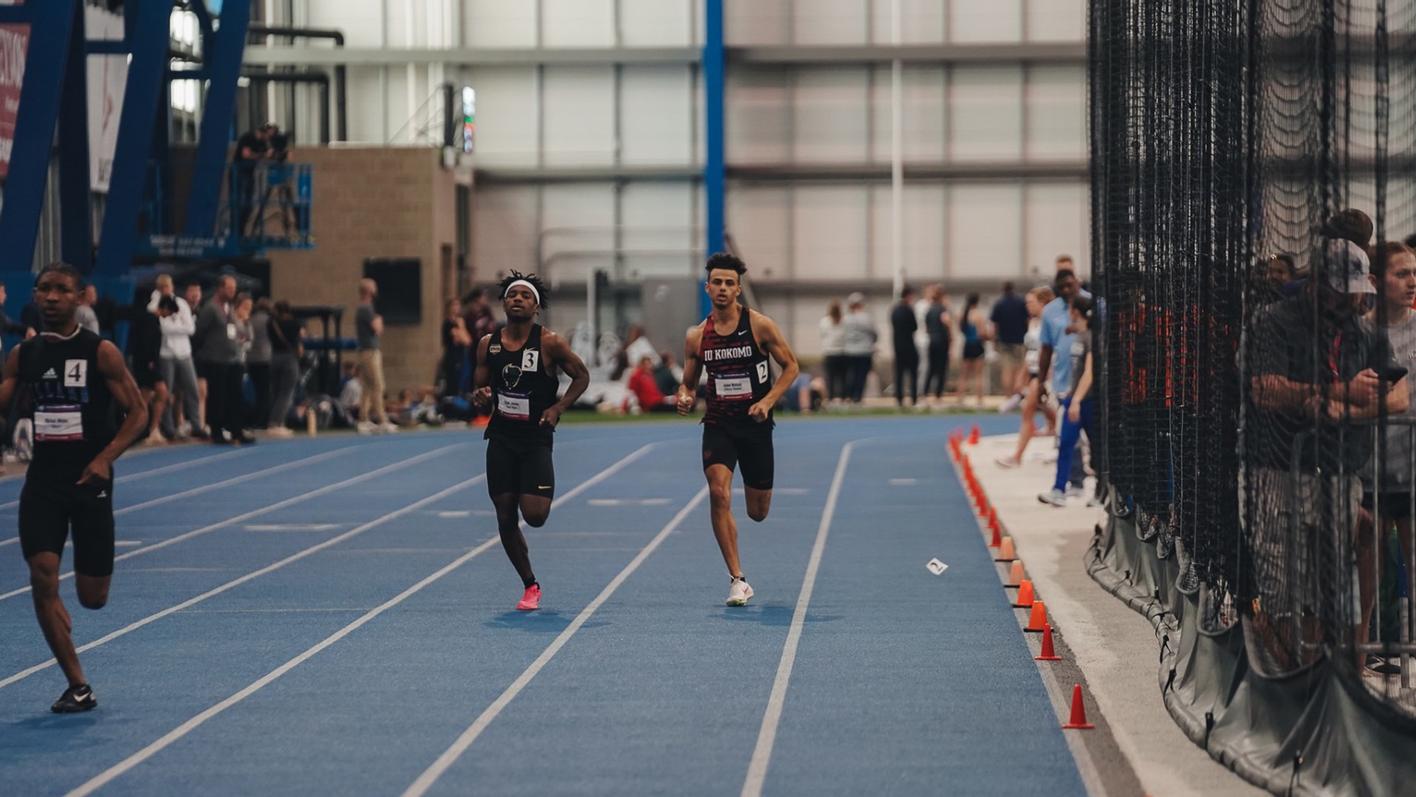 Senior Julian Wallace landing a time of 1:20.61 in the 600m for his final indoor race