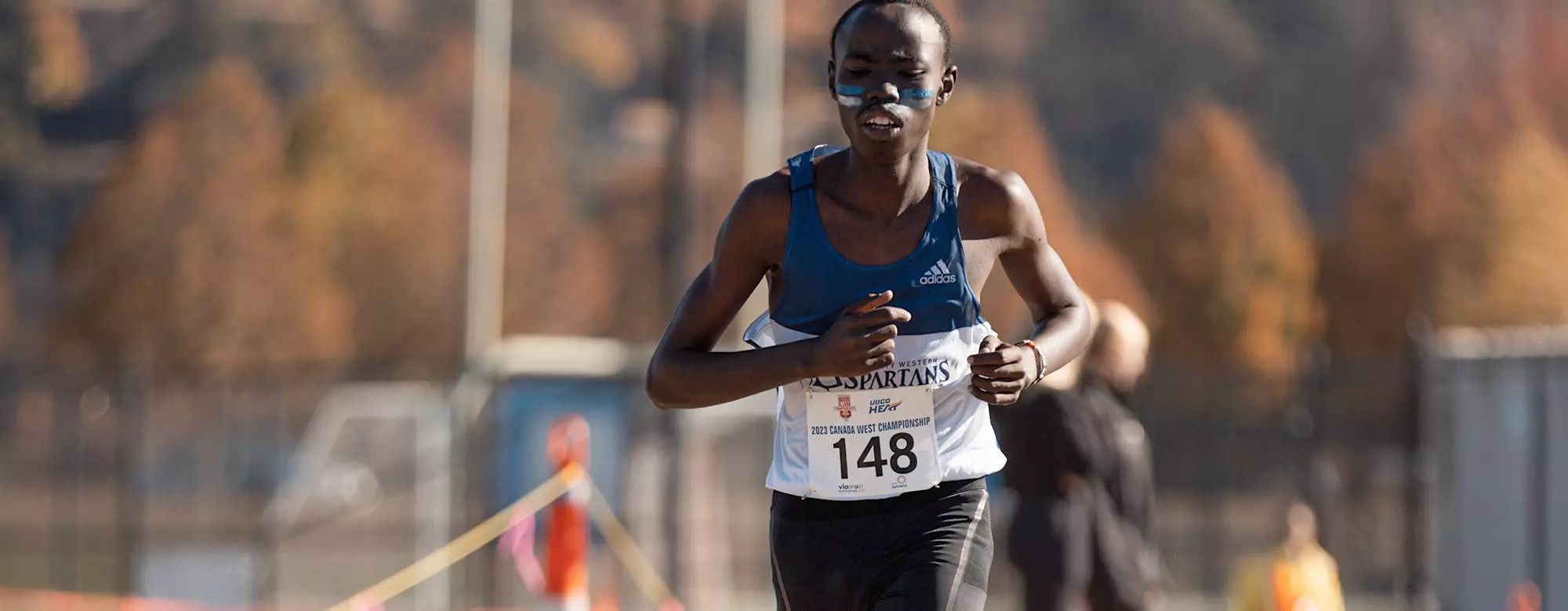 Trinity Western University Cross Country athlete, Justin Kiplagat during his rookie season with the program in 2023